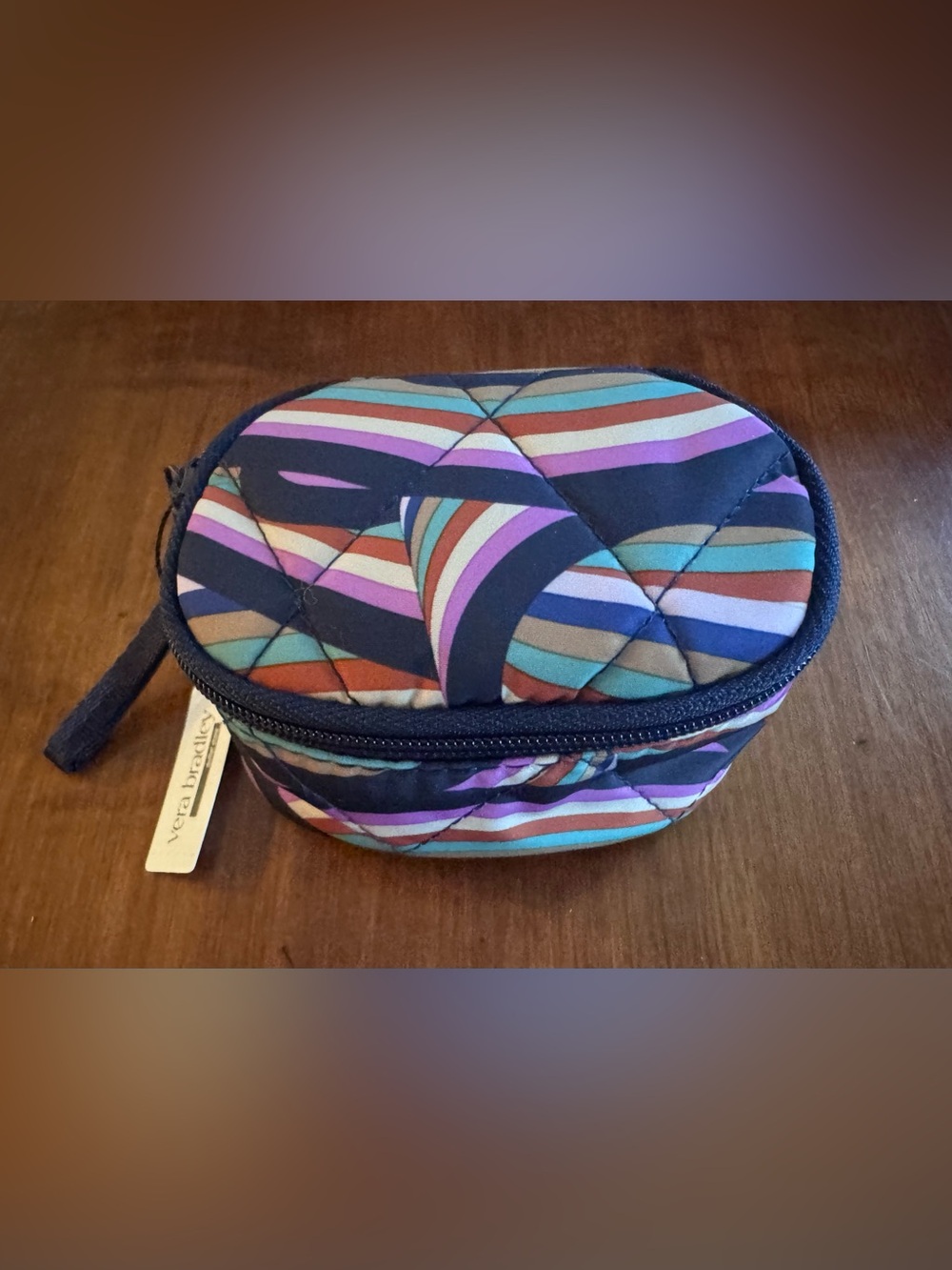 Vera Bradley Quilted Striped Mini Zip Case